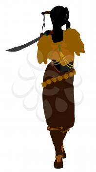 Royalty Free Clipart Image of a Female Pirate