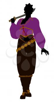 Royalty Free Clipart Image of a Female Pirate