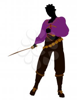 Royalty Free Clipart Image of a Female Pirate