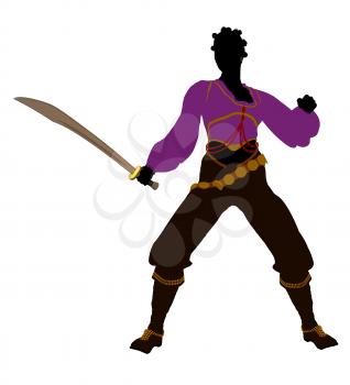 Royalty Free Clipart Image of a Female Pirate