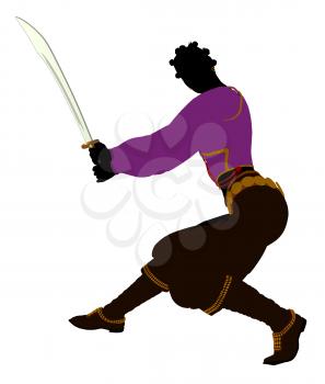 Royalty Free Clipart Image of a Female Pirate