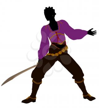 Royalty Free Clipart Image of a Female Pirate