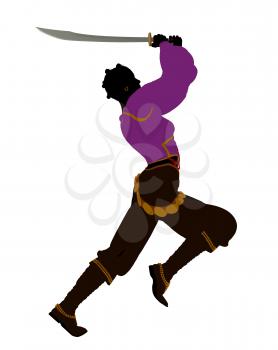 Royalty Free Clipart Image of a Female Pirate