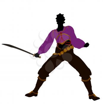 Royalty Free Clipart Image of a Female Pirate