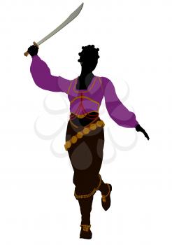 Royalty Free Clipart Image of a Female Pirate