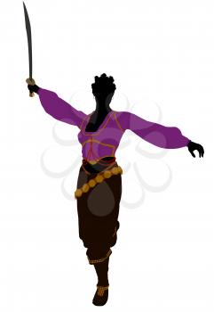 Royalty Free Clipart Image of a Female Pirate