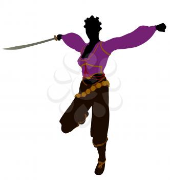 Royalty Free Clipart Image of a Female Pirate