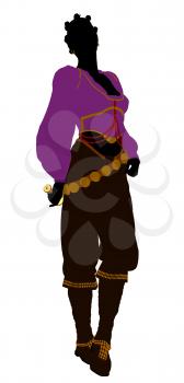 Royalty Free Clipart Image of a Female Pirate