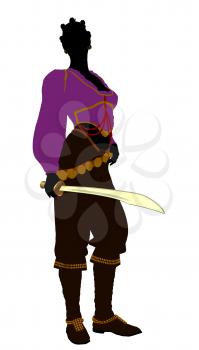 Royalty Free Clipart Image of a Female Pirate