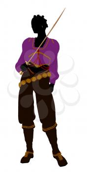 Royalty Free Clipart Image of a Female Pirate