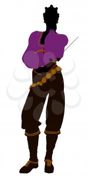 Royalty Free Clipart Image of a Female Pirate