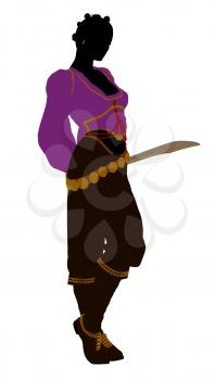 Royalty Free Clipart Image of a Female Pirate