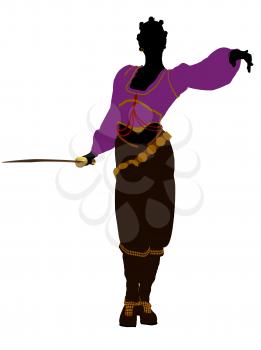 Royalty Free Clipart Image of a Female Pirate