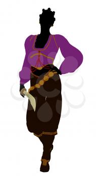 Royalty Free Clipart Image of a Female Pirate