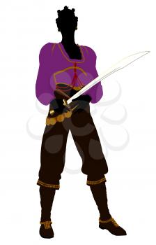 Royalty Free Clipart Image of a Female Pirate