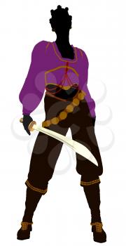 Royalty Free Clipart Image of a Female Pirate