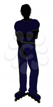 Royalty Free Clipart Image of a Guy on Roller Blades