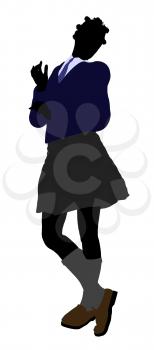 Royalty Free Clipart Image of a Girl in a Uniform