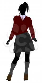 Royalty Free Clipart Image of a Schoolgirl