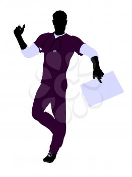 Royalty Free Clipart Image of a Male Doctor