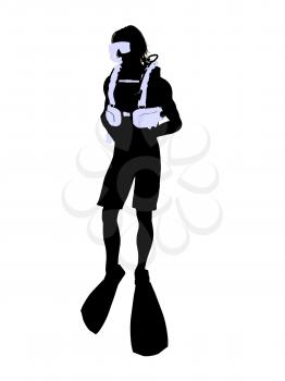 Royalty Free Clipart Image of a Scuba Diver