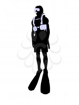 Royalty Free Clipart Image of a Scuba Diver