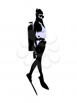 Royalty Free Clipart Image of a Scuba Diver