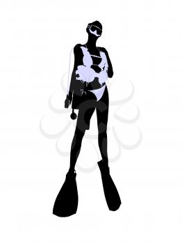 Royalty Free Clipart Image of a Scuba Diver