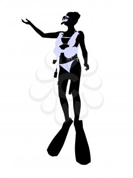 Royalty Free Clipart Image of a Scuba Diver