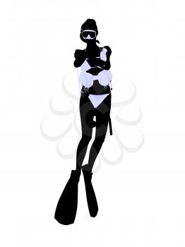 Royalty Free Clipart Image of a Scuba Diver