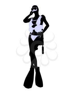 Royalty Free Clipart Image of a Scuba Diver