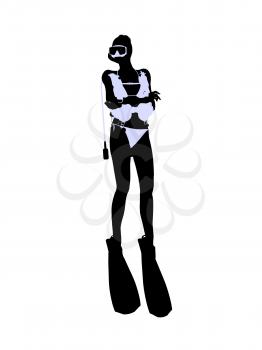 Royalty Free Clipart Image of a Scuba Diver