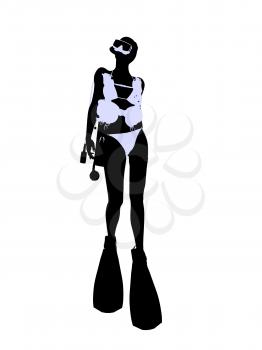 Royalty Free Clipart Image of a Scuba Diver