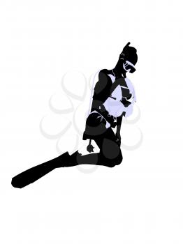 Royalty Free Clipart Image of a Scuba Diver