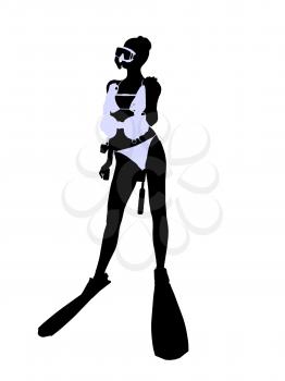 Royalty Free Clipart Image of a Scuba Diver