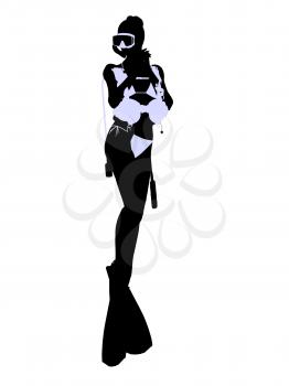 Royalty Free Clipart Image of a Scuba Diver