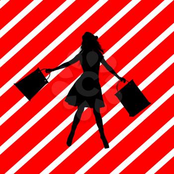 Royalty Free Clipart Image of a Woman Shopping