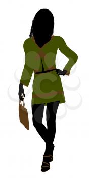 Royalty Free Clipart Image of a Girl in Green