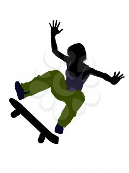 Royalty Free Clipart Image of a Skateboarder