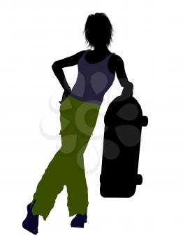 Royalty Free Clipart Image of a Skateboarder