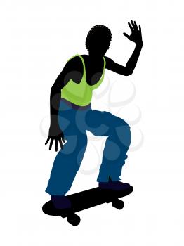 Royalty Free Clipart Image of a Skateboarder