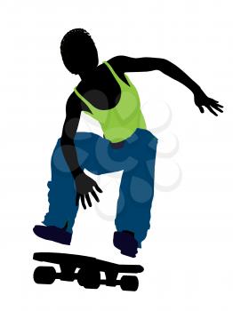 Royalty Free Clipart Image of a Skateboarder