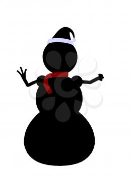 Royalty Free Clipart Image of a Black Snowman