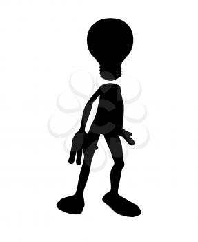 Royalty Free Clipart Image of a Stick Figure With a Light Bulb Head