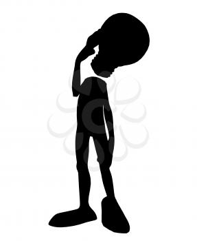 Royalty Free Clipart Image of a Stick Figure With a Light Bulb Head