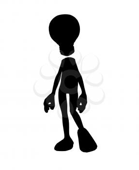 Royalty Free Clipart Image of a Stick Figure With a Light Bulb Head