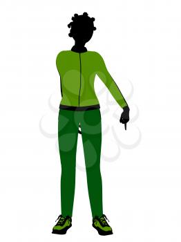 Royalty Free Clipart Image of a Woman in a Jogging Suit