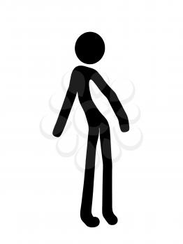 Royalty Free Clipart Image of a Stick Man