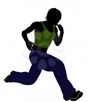 Royalty Free Clipart Image of a Running Teenager