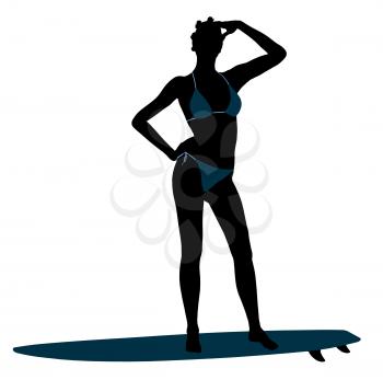 Royalty Free Clipart Image of a Surfer Girl